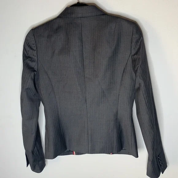 J crew gray wool pinstripe blazer suit jacket 2 - Picture 6 of 6